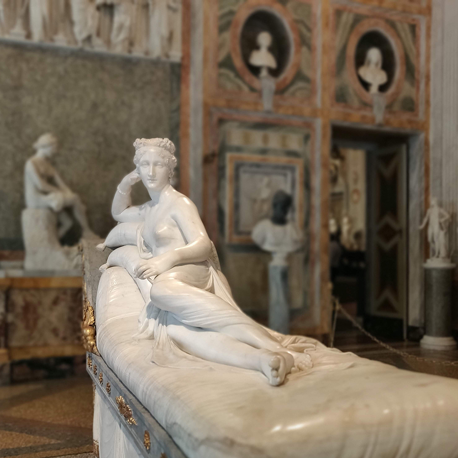 Borghese Gallery portrait of Paolina Borghese by Gian Lorenzo Bernini